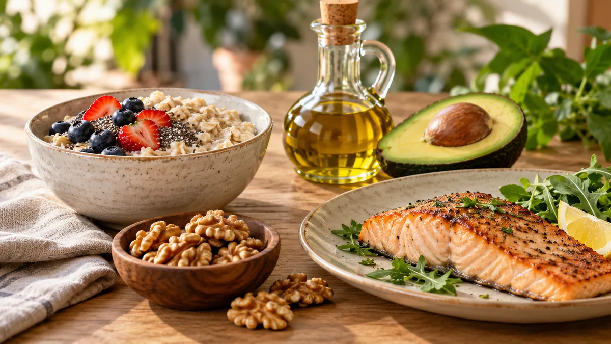 Avena, nueces, aguacate, aceite de oliva y salmón, alimentos que cuidan el corazón